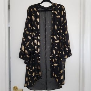 Honey Punch Golden Feather Kimono NWOT